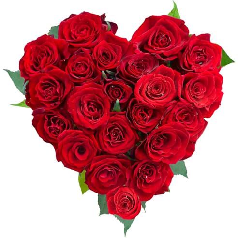 Italia in fiore consegna cuore di rose rosse in Italia