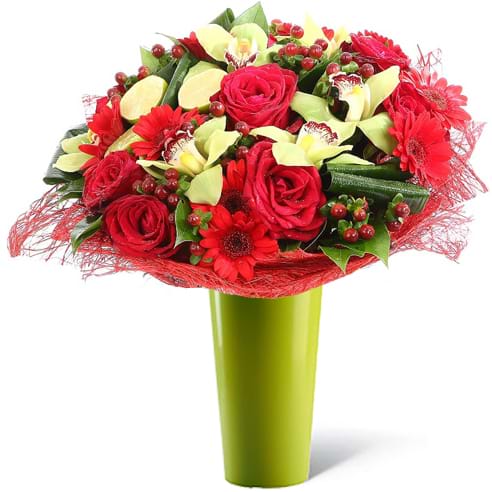 Italia in fiore consegna regalo romantico con vaso verde in Italia