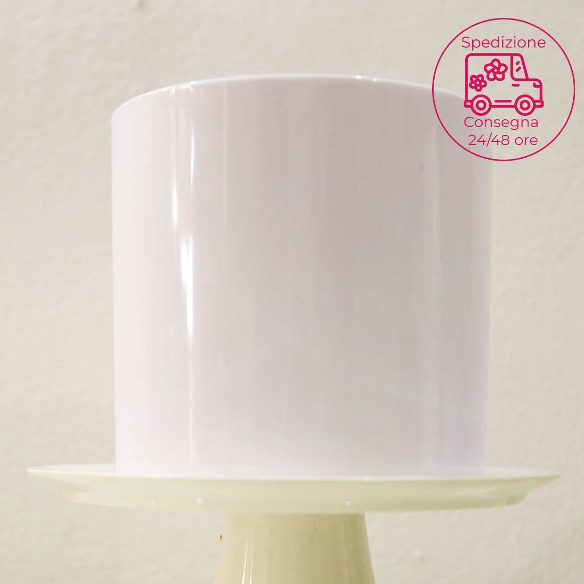 Aggiungi Accessorio o Gadget per il tuo fiore: 00 Vaso Cilindro Bianco