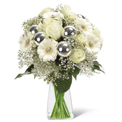 Spedire bouquet di natale bianco in vaso