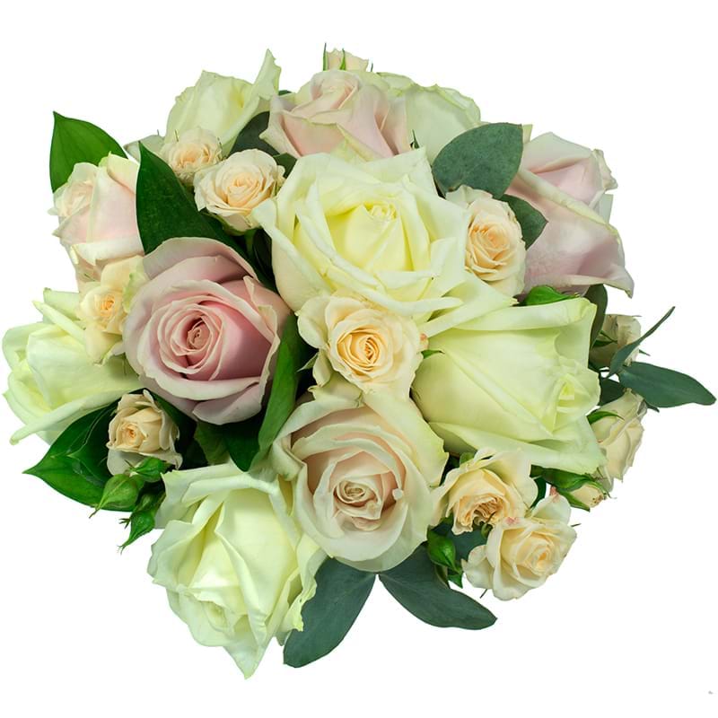 Spedire bouquet rose rosa e bianche vista alto