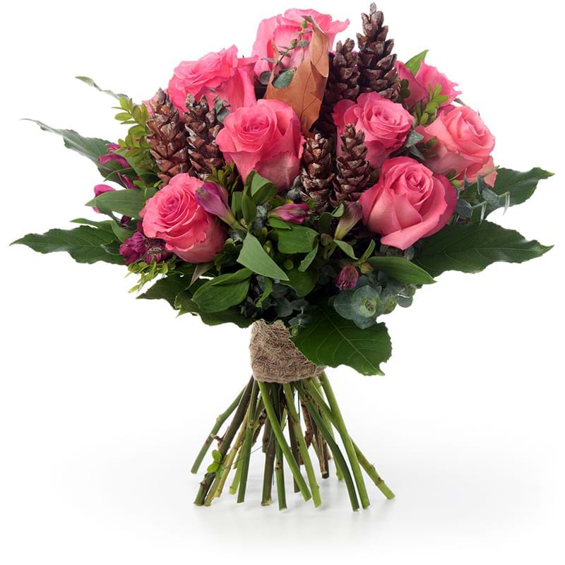 Italia in fiore consegna bouquet rose rosa intenso  in Italia