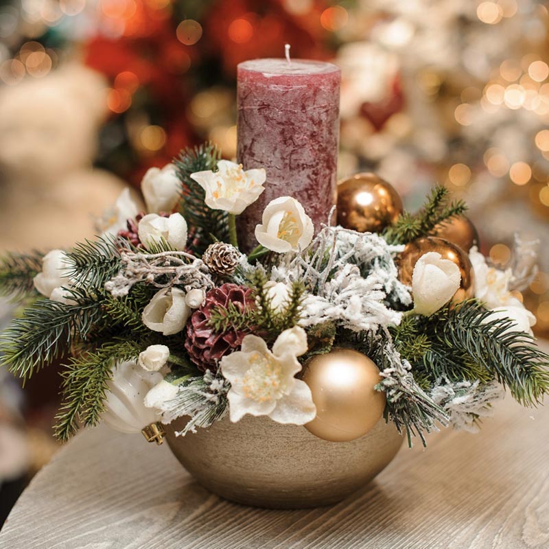 centrotavola-natalizio-candela a domicilio gratis in Italia