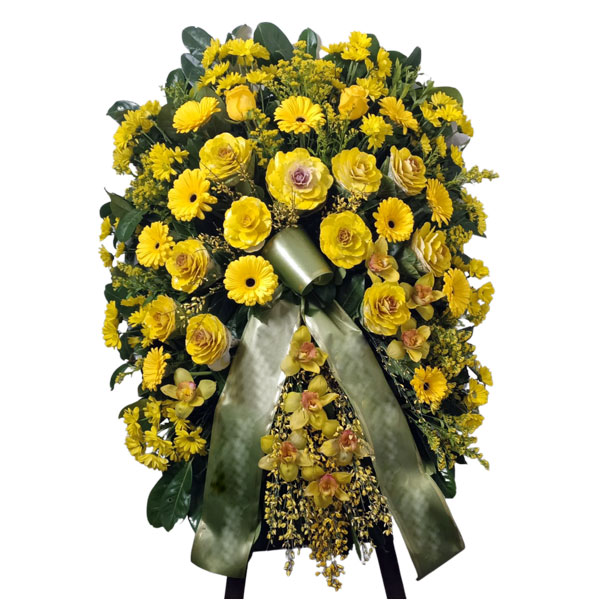 Italia in fiore consegna corona funebre gialle in Italia