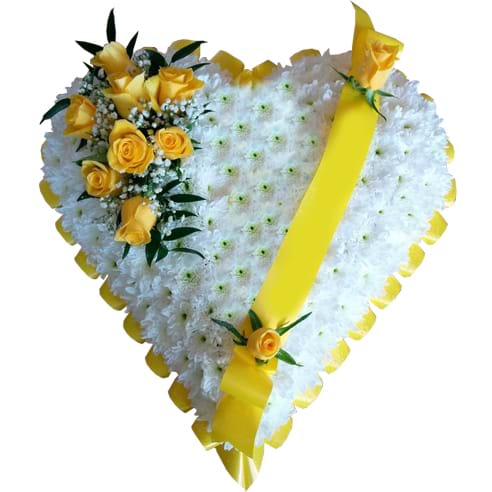 Spedire cuore funerale giallo