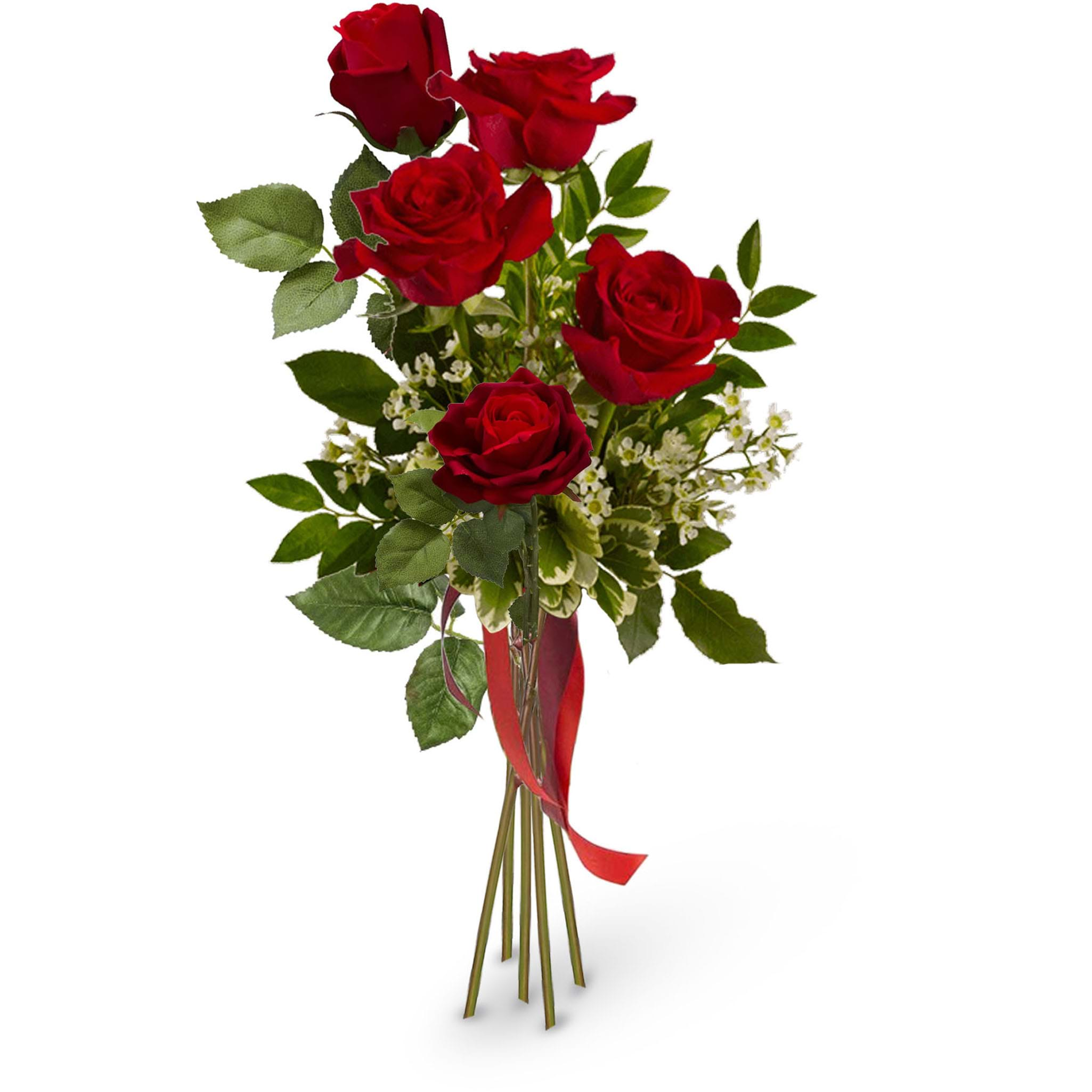 Spedire mazzo di 5 rose rosse