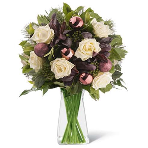 Spedire rose bianche natale in vaso