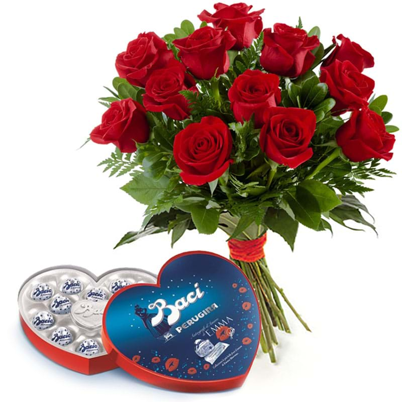 Spedire rose rosse con baci 