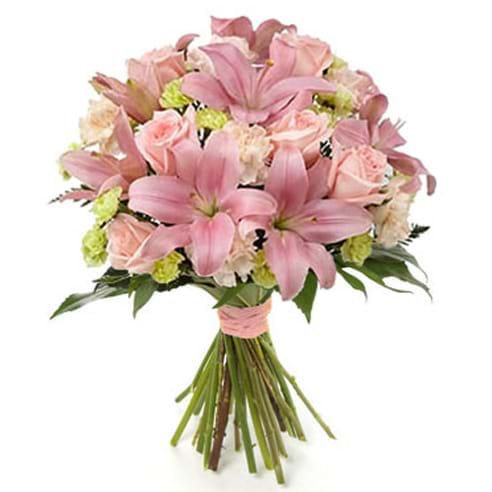 Spedire rose e lilium rosa