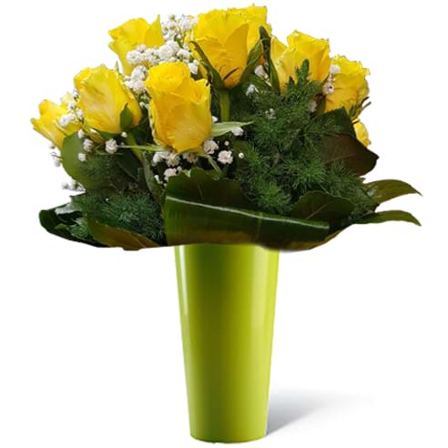 Spedire rose gialle in vaso