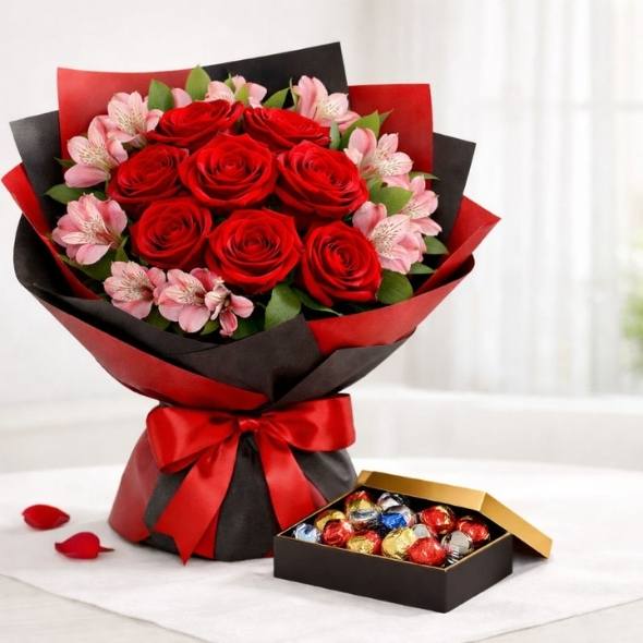 Rose Rosse con Cioccolatini