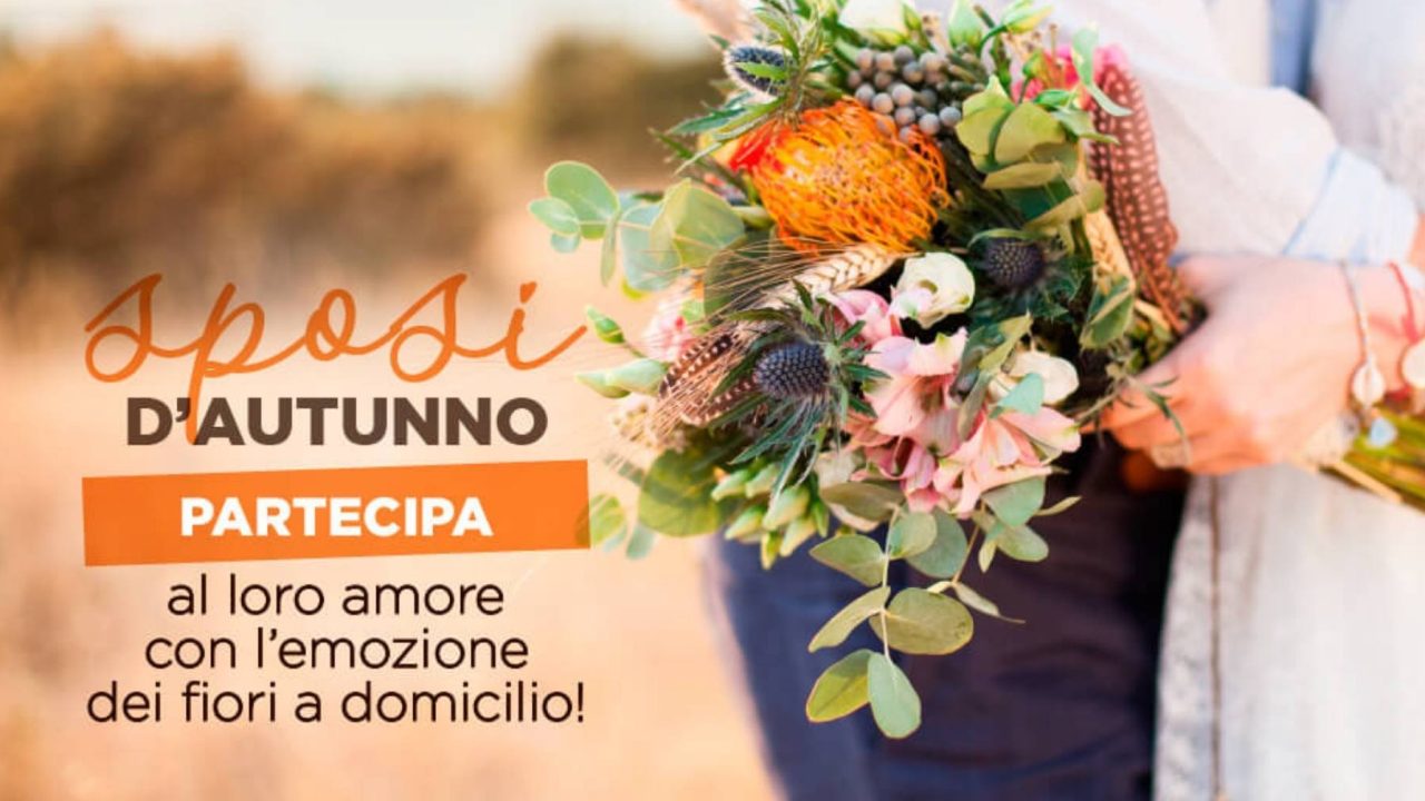 Matrimonio d'autunno emozionare con l'invio di fiori a domicilio
